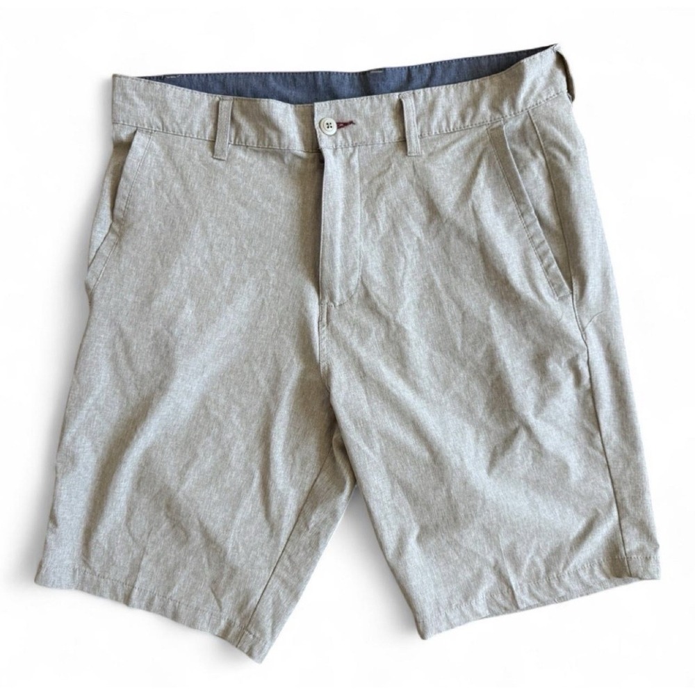1897 Standard Issue Men's tan Solid Chino Shorts Flat Front Cotton 10 Inseam